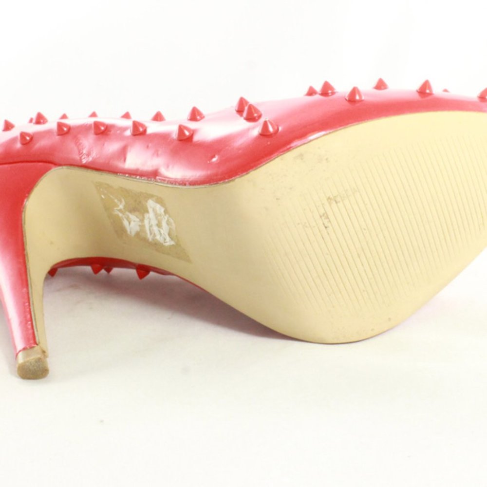 SHOE DAZZLE Studded Red Pump Heels Like New - Picture 8 of 8